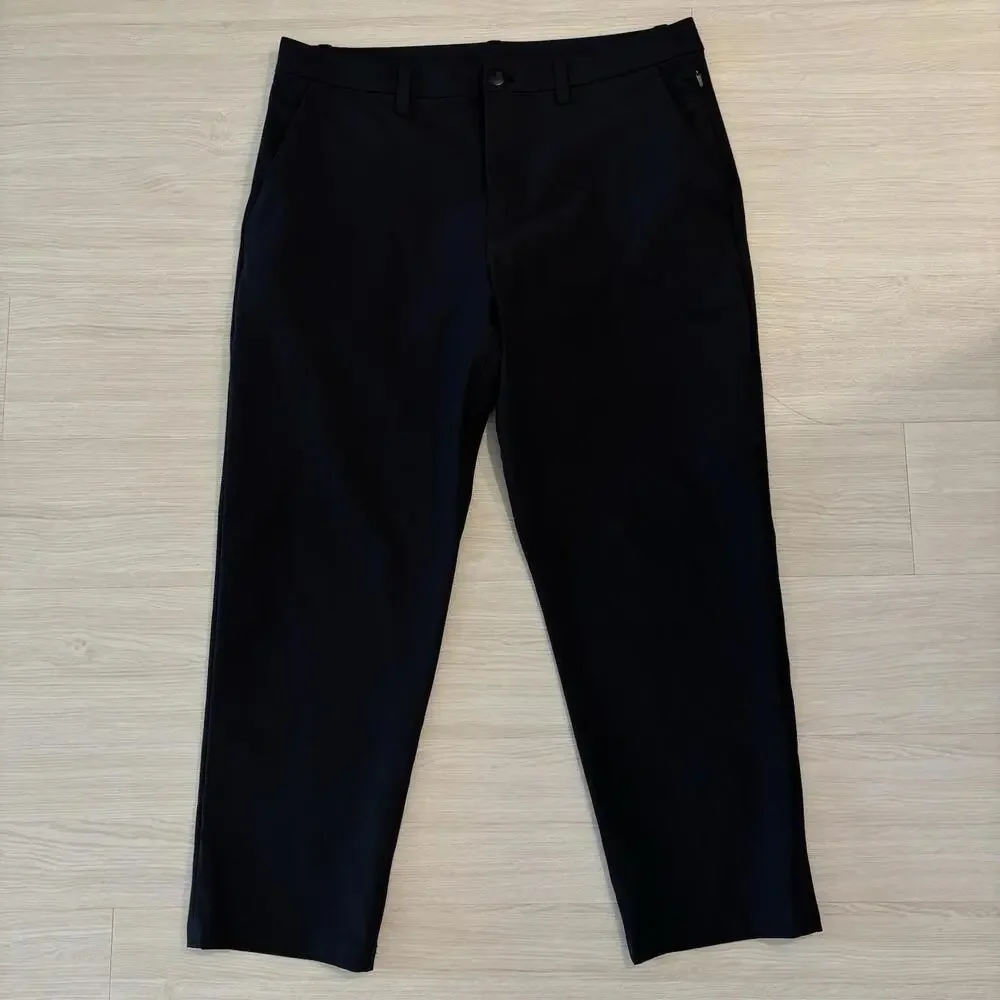 Lululemon Mens ABC Trouser Classic Fit Black Size 33x26 Short Workwear Golf